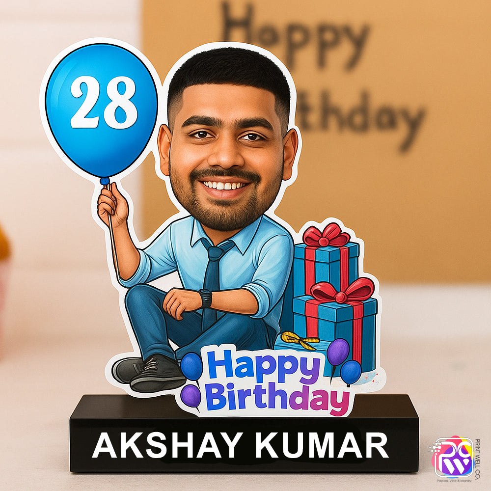 Customized “Birthday” Tabletop Photo Frame – Personalized Caricature with Name, Age & Festive Design