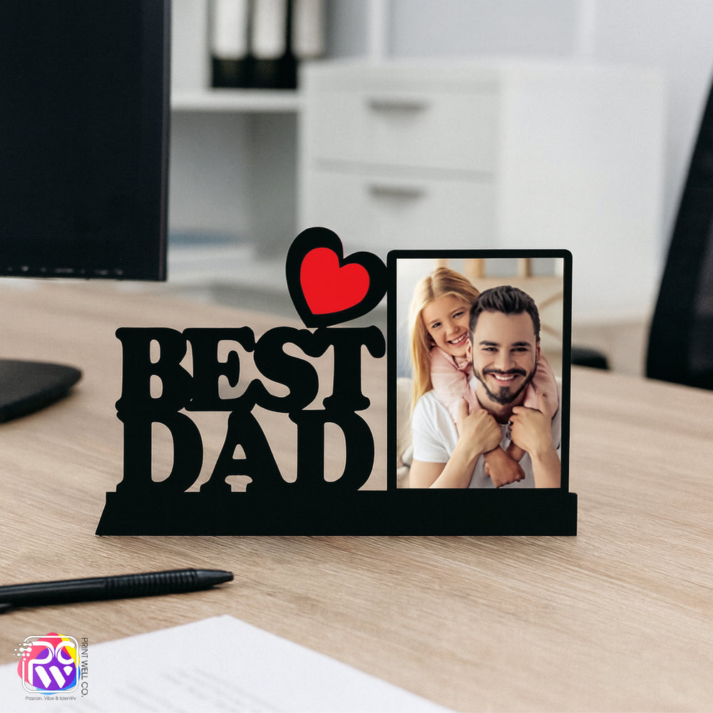 Customized Tabletop “Best Dad” Photo Frame – Perfect Gift for Father