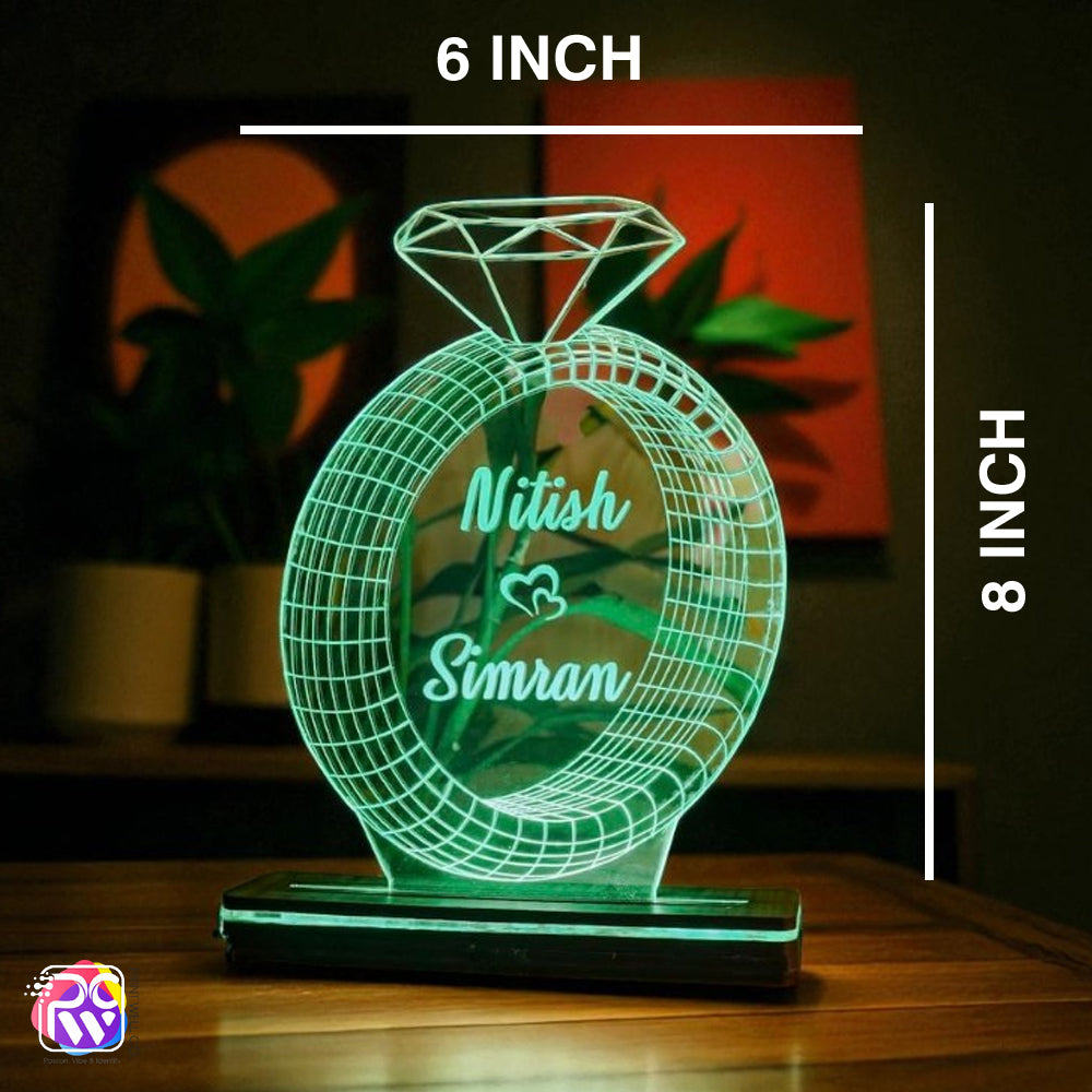 Customized Couple LED Ring Lamp | Personalized Romantic Gift