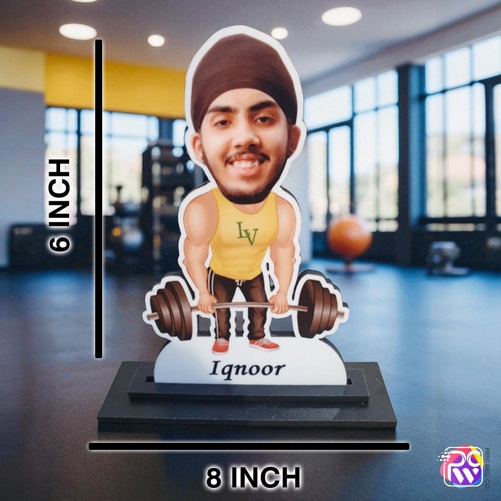 Customized “Gym Freak” Tabletop Photo Frame – Personalized Caricature for Fitness Lovers