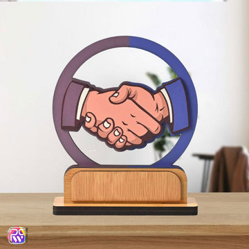Wooden Handshake Memento Trophyc