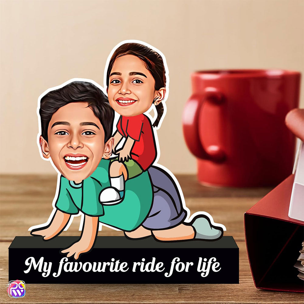 Personalized Brother Sister Caricature Standee with Name