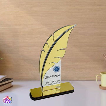 Writing award, Personalized trophy feather, Writing contest