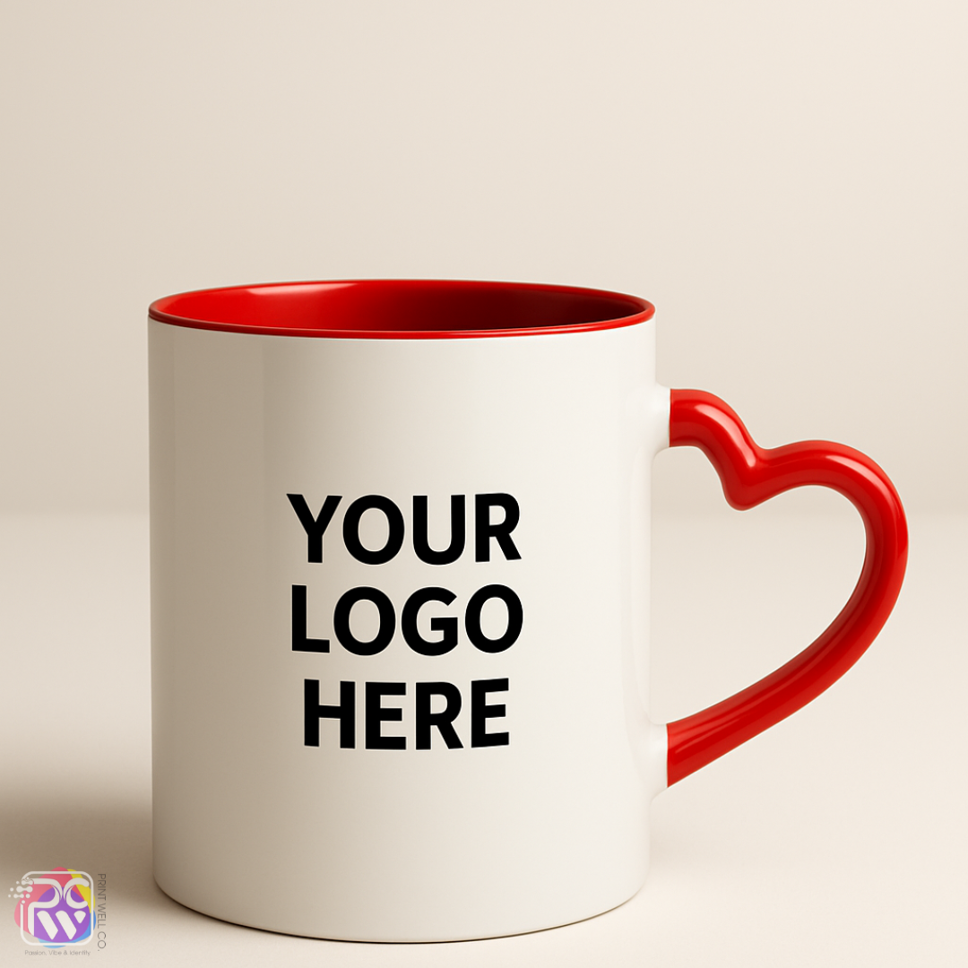 Print Well Red Velvet Heart Shape Coffee Mug