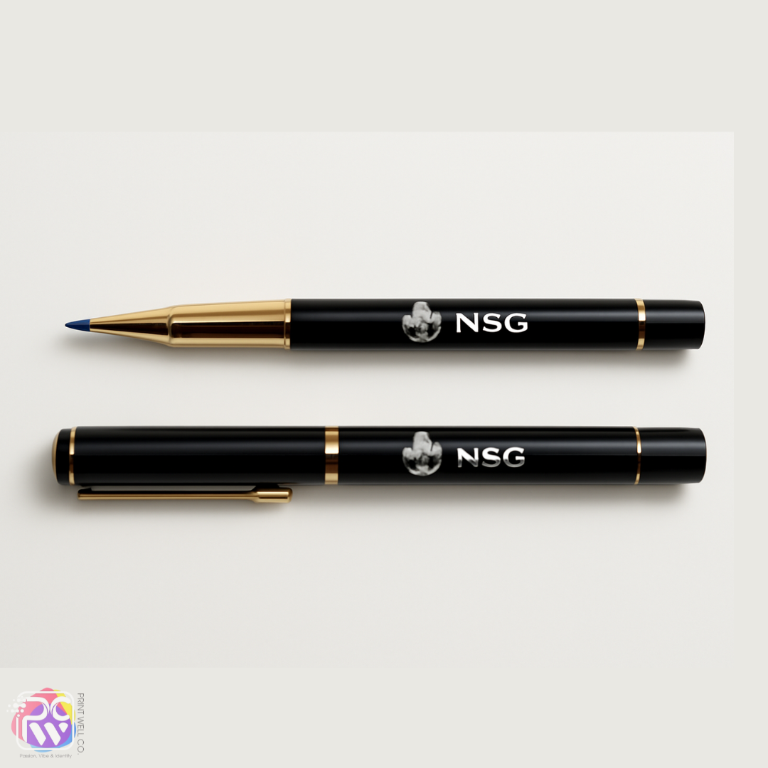 Personalized Matte Black Rollerball Pen – Custom Engraved Luxury Gift Pen