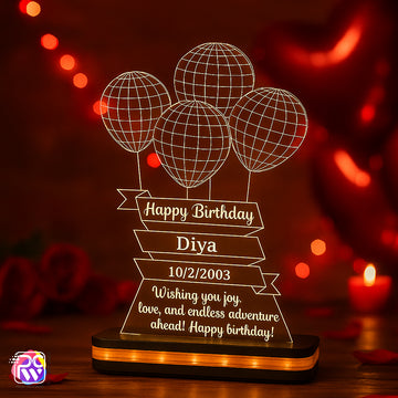 Customized Birthday Balloon LED Lamp | Personalized Gift for Special Day