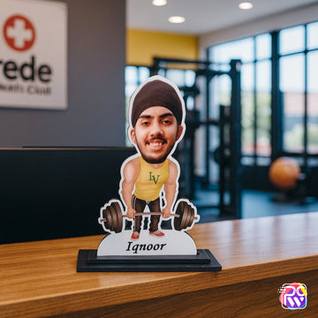 Customized “Gym Freak” Tabletop Photo Frame – Personalized Caricature for Fitness Lovers