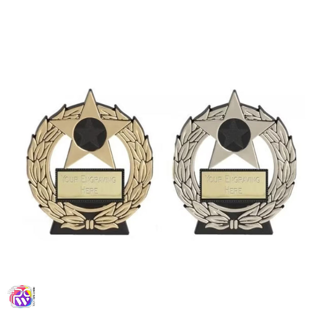 Cheap Trophy Budget Metallic Plaque Awards - Gold, Silver & Bronze Dance, Football, Acheivement Award