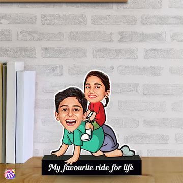 Personalized Brother Sister Caricature Standee with Name