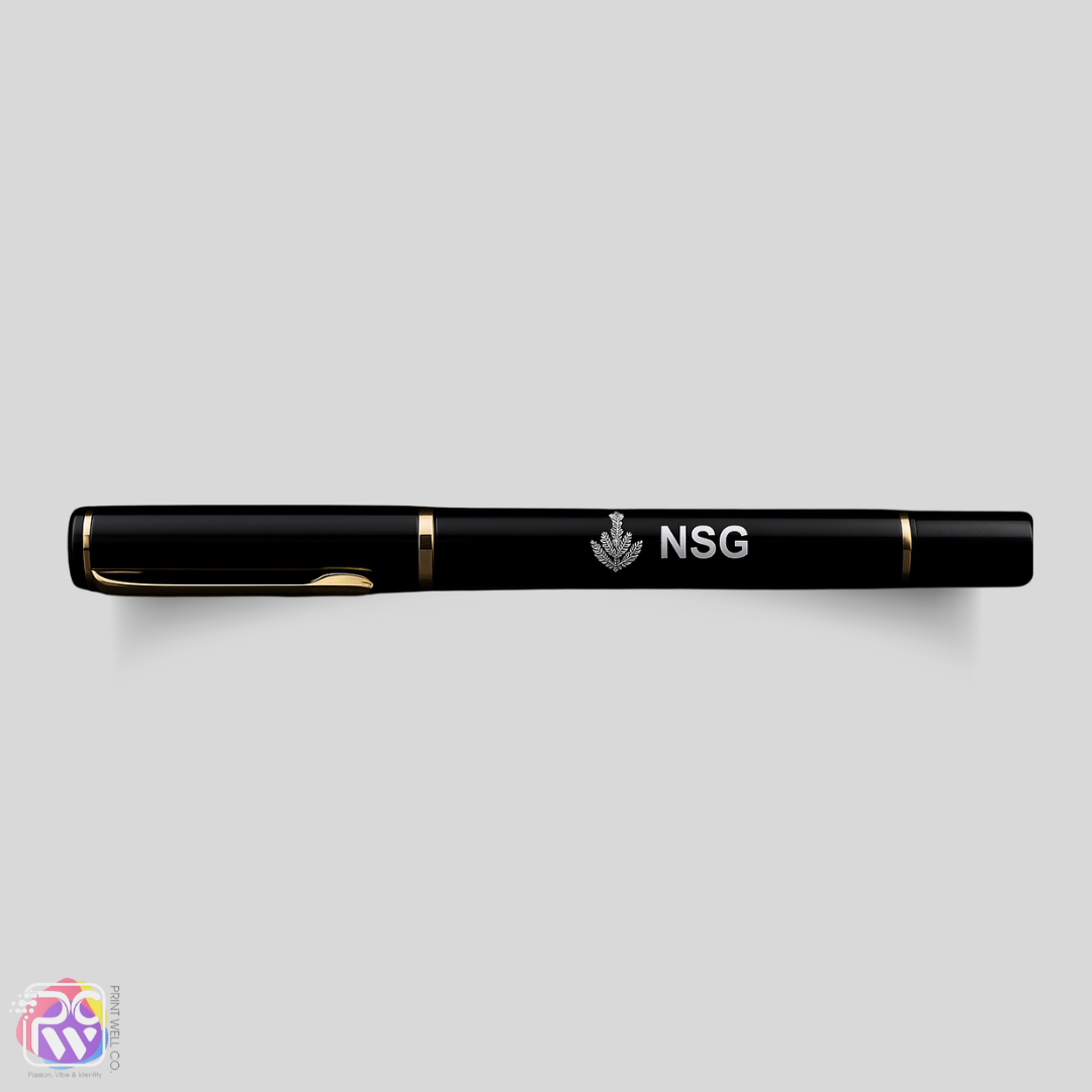 Personalized Matte Black Rollerball Pen – Custom Engraved Luxury Gift Pen