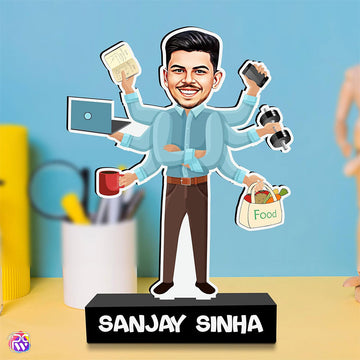 Personalized Multitasker Caricature Standee with Name