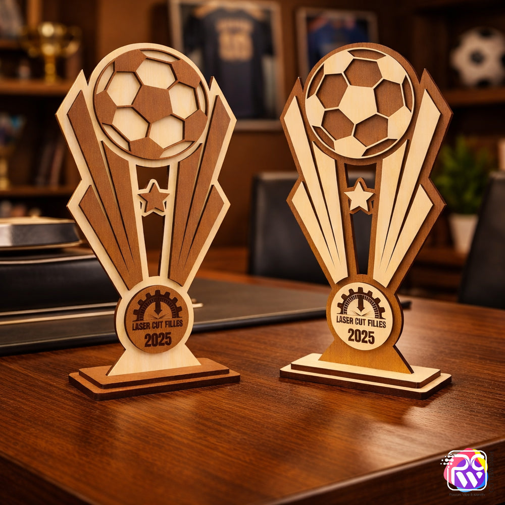 Personalized Wooden Laser-Cut Achievement Award Trophy