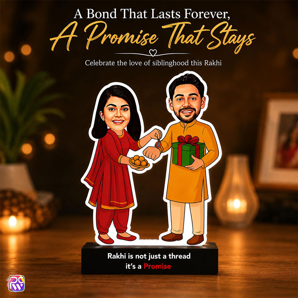 Customised Rakhi Caricature Standee with Name