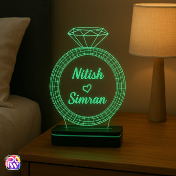 Customized Couple LED Ring Lamp | Personalized Romantic Gift