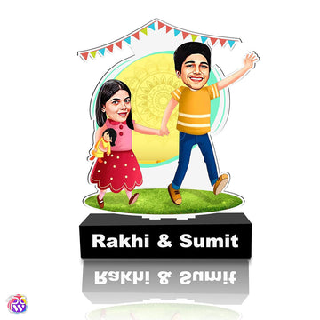 Personalized Rakhi Caricature Standee with Name