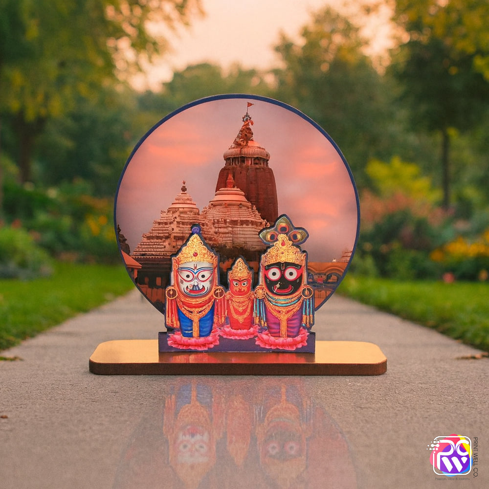 Lord Jagannath Wooden Tabletop – Symbol of Devotion, Unity & Spiritual Grace