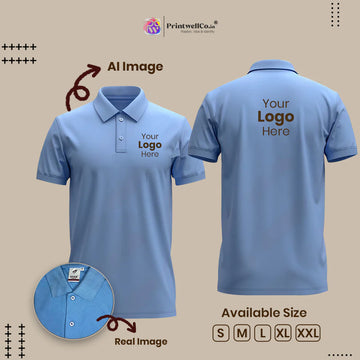Light Blue T-Shirt – Custom Logo & Refined Comfort
