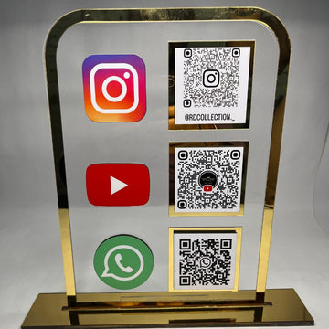 Customized Social Media QR Table Stand – Stylish, Modern & Engaging