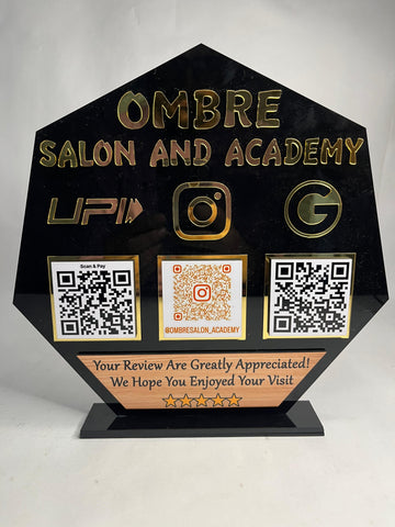 Customized Salon QR Table Stand – Stylish, Functional & Professional