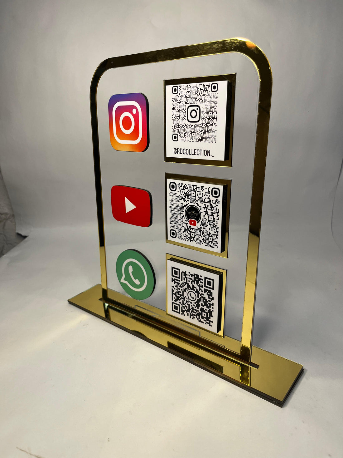 Customized Social Media QR Table Stand – Stylish, Modern & Engaging