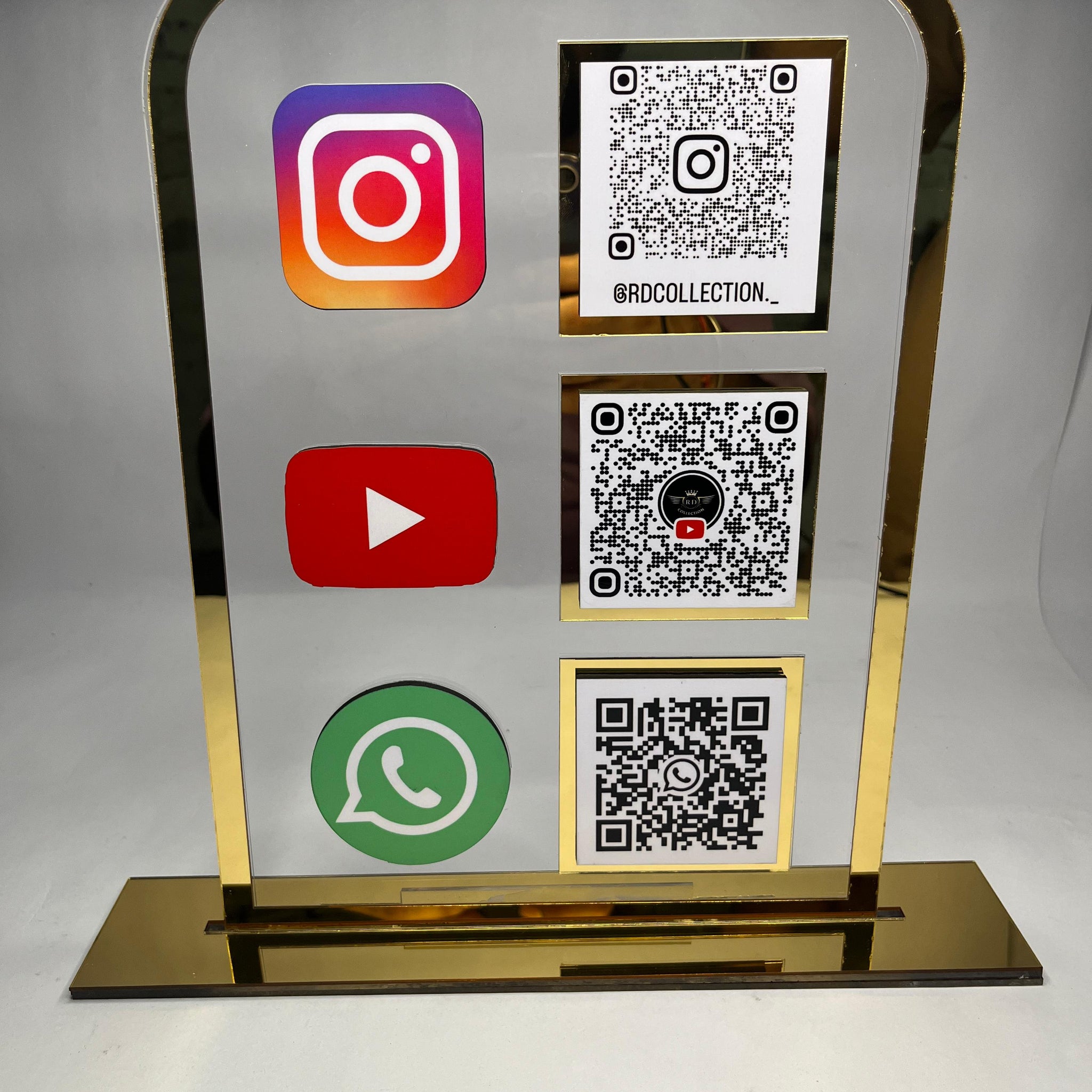 Customized Social Media QR Table Stand – Stylish, Modern & Engaging