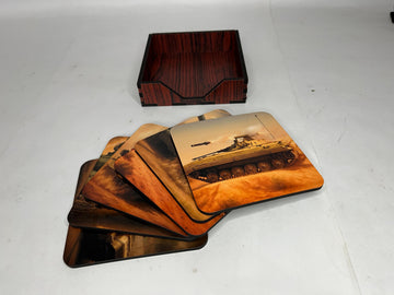 Premium MDF wooden Coaster Set of 6 – Custom Printed for Home, OFFICE & Gifting!