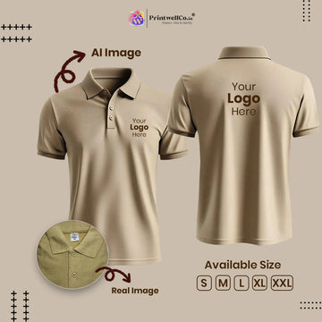 Beige T-Shirt with Custom Logo